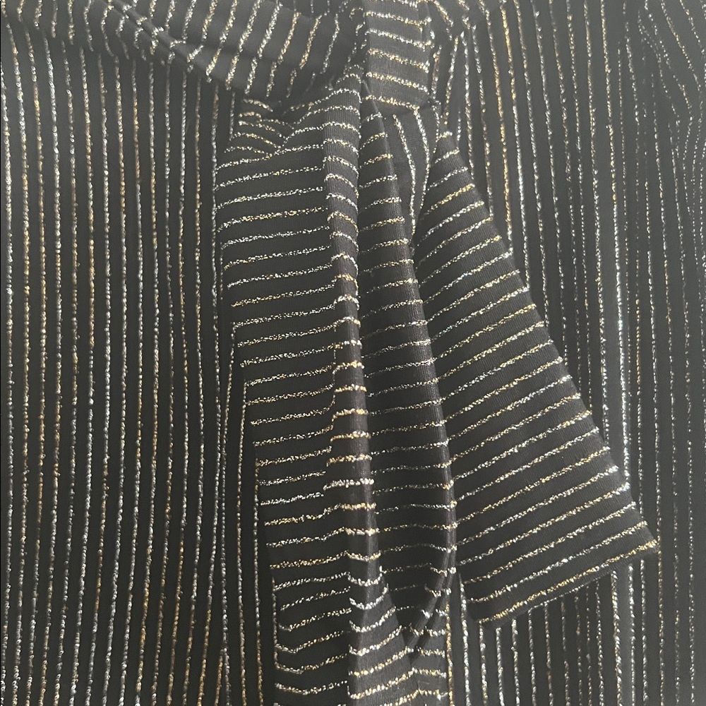 Torrid Black Wide Leg Pants with Silver & Gold PinStripes - Size 1X (14/16) NWT - Picture 4 of 11